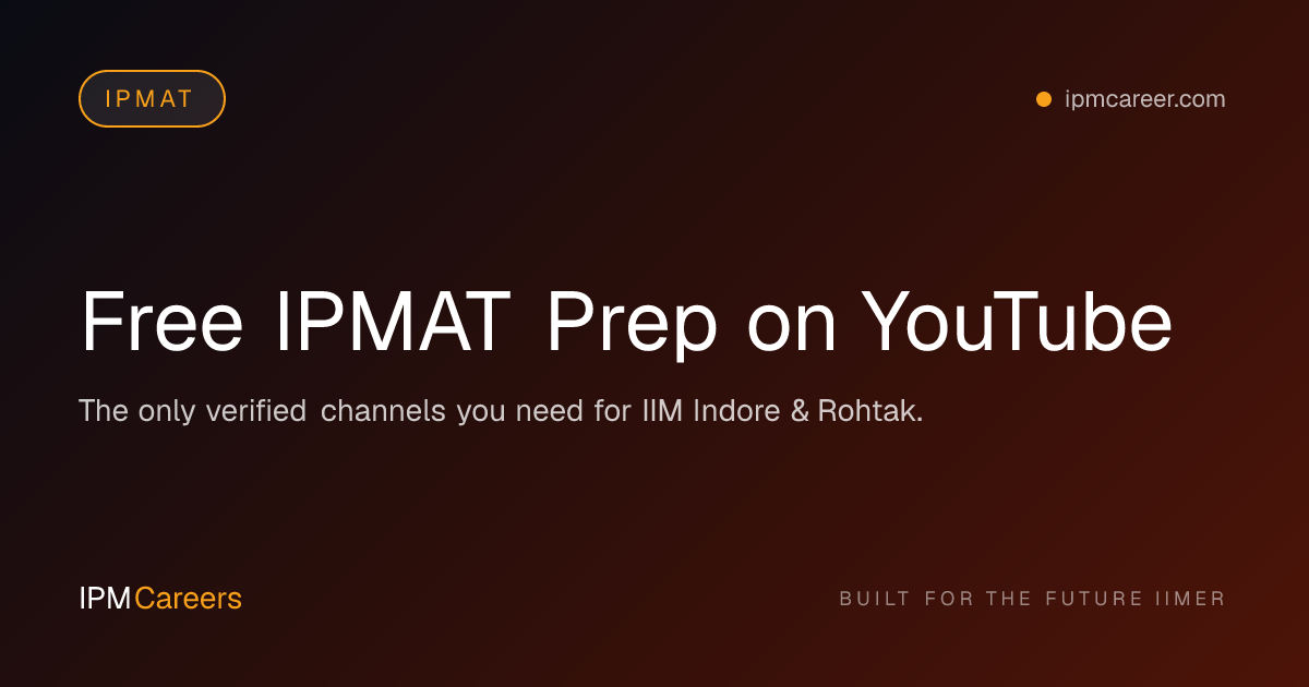 Free IPMAT Prep on YouTube