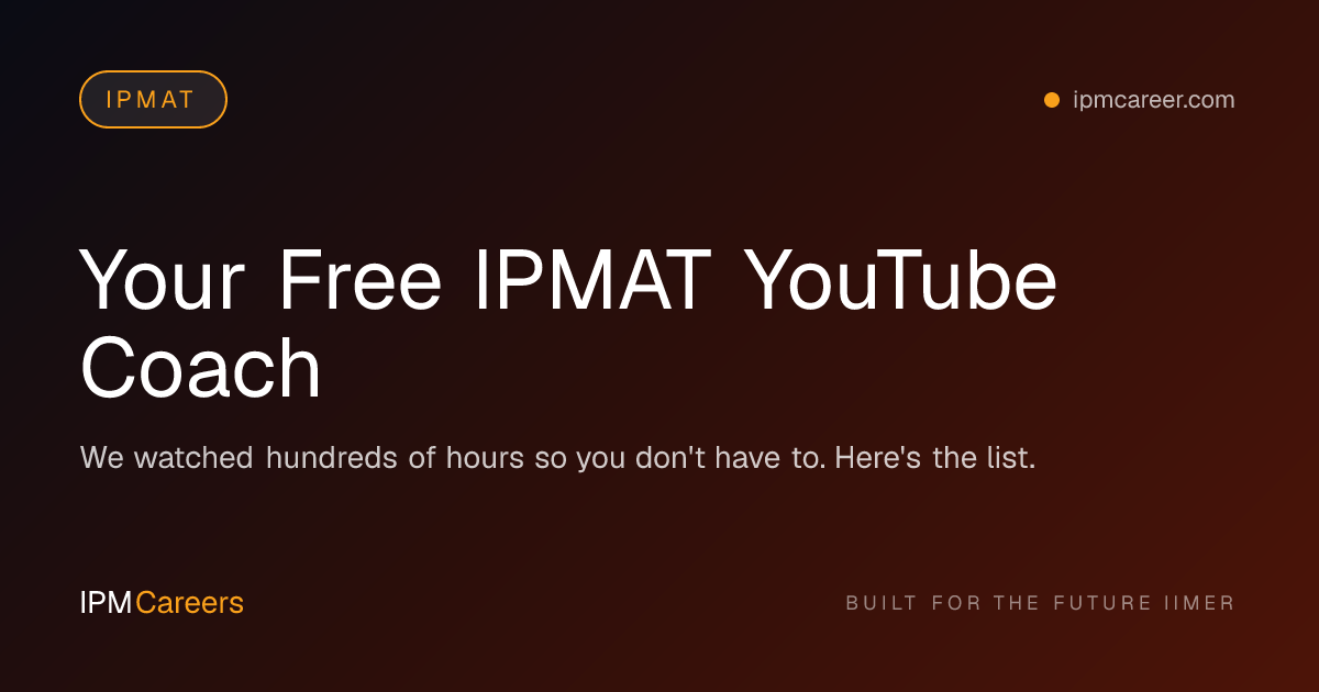 Your Free IPMAT YouTube Coach