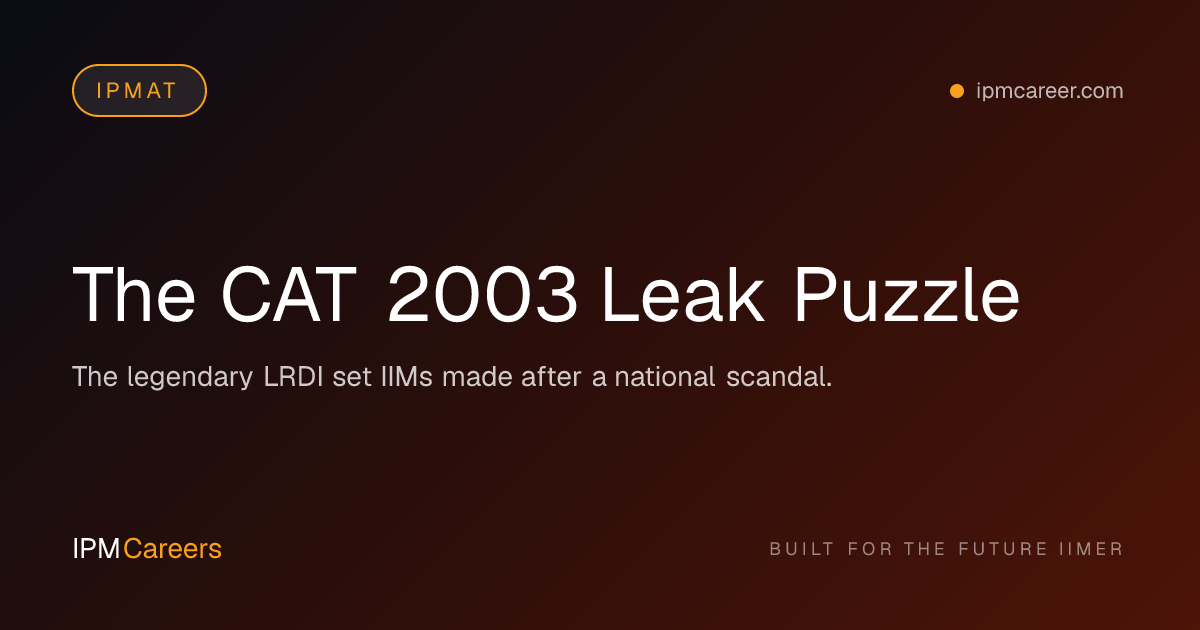 The CAT 2003 Leak Puzzle