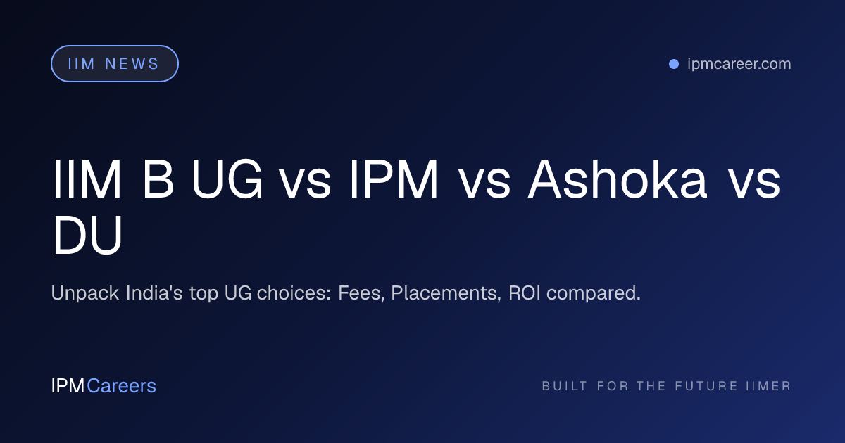 IIM B UG vs IPM vs Ashoka vs DU