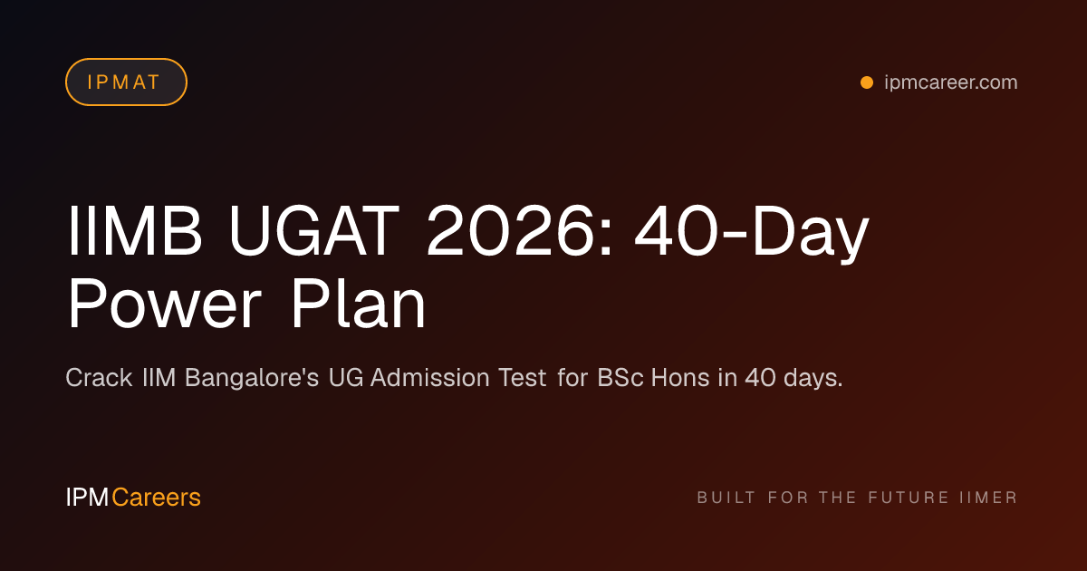 IIMB UGAT 2026: 40-Day Power Plan