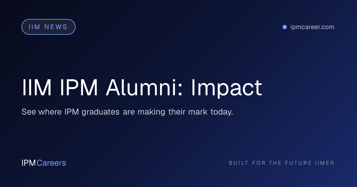 IIM IPM Alumni: Impact