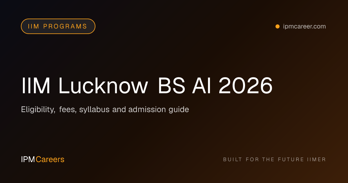 IIM Lucknow BS AI 2026