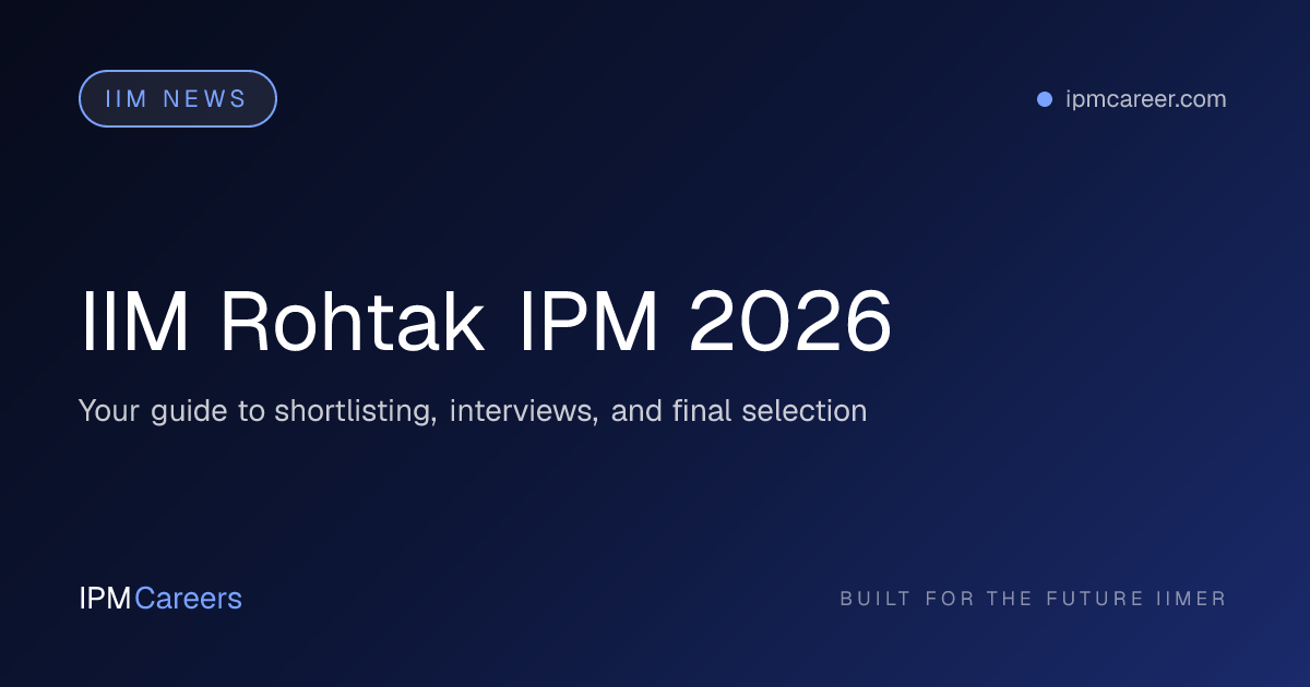 IIM Rohtak IPM 2026