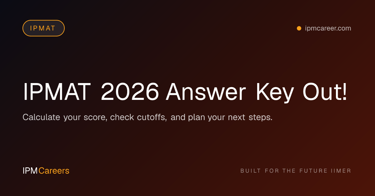 IPMAT 2026 Answer Key Out!