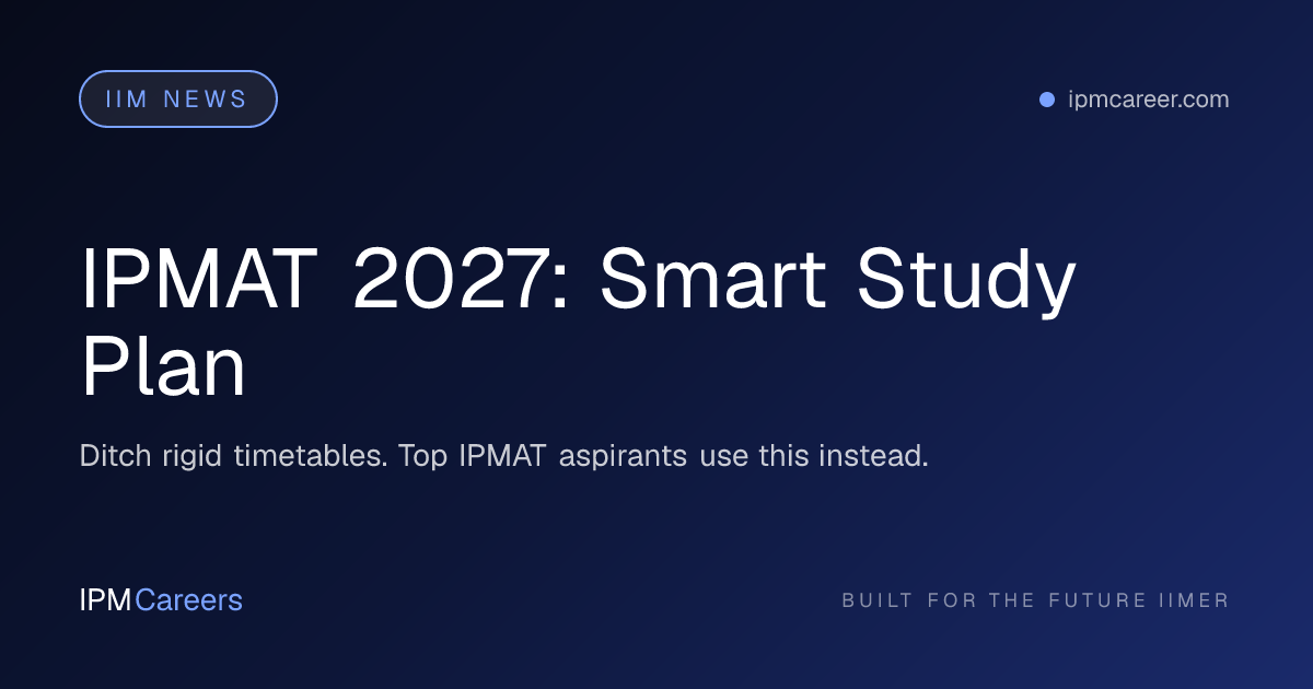 IPMAT 2027: Smart Study Plan