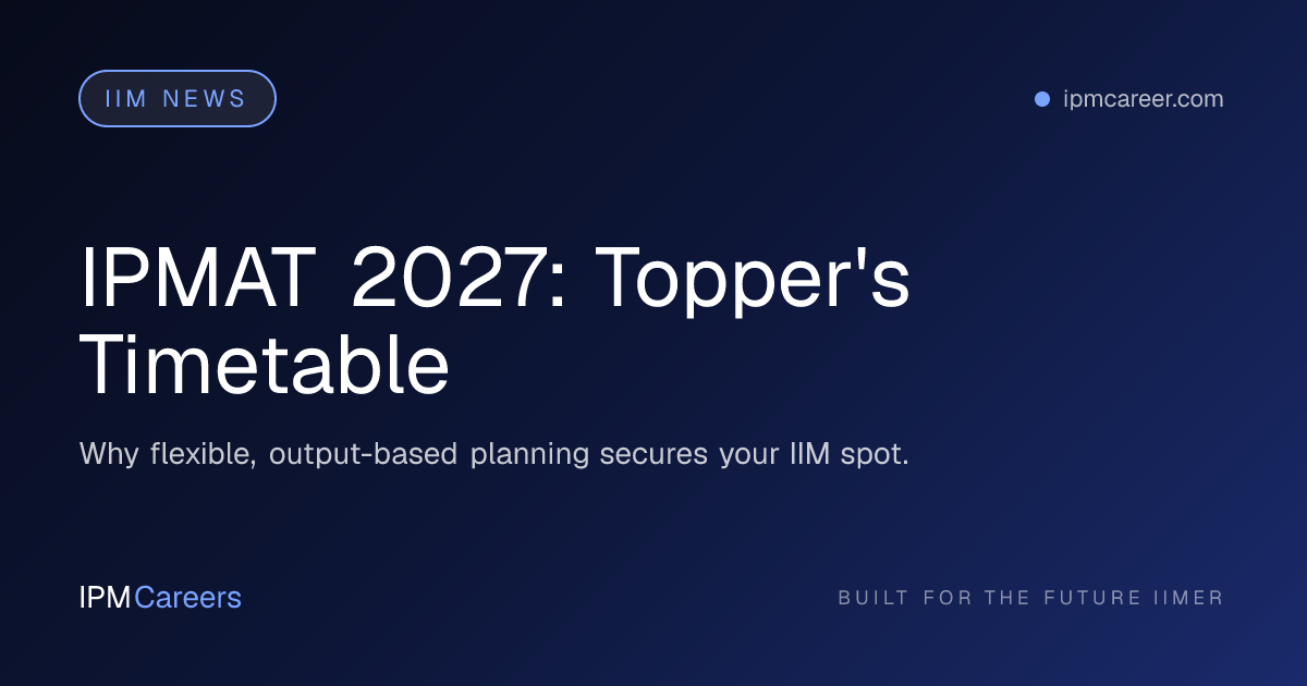 IPMAT 2027: Topper's Timetable