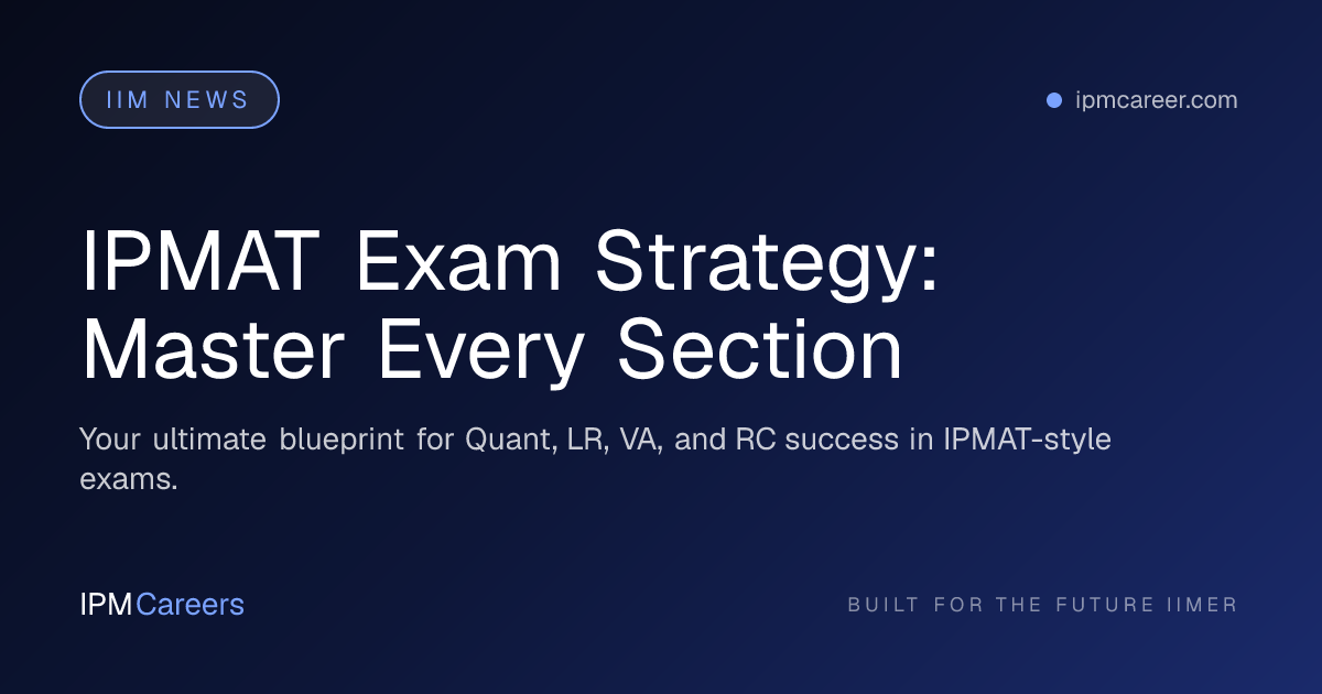IPMAT Exam Strategy: Master Every Section
