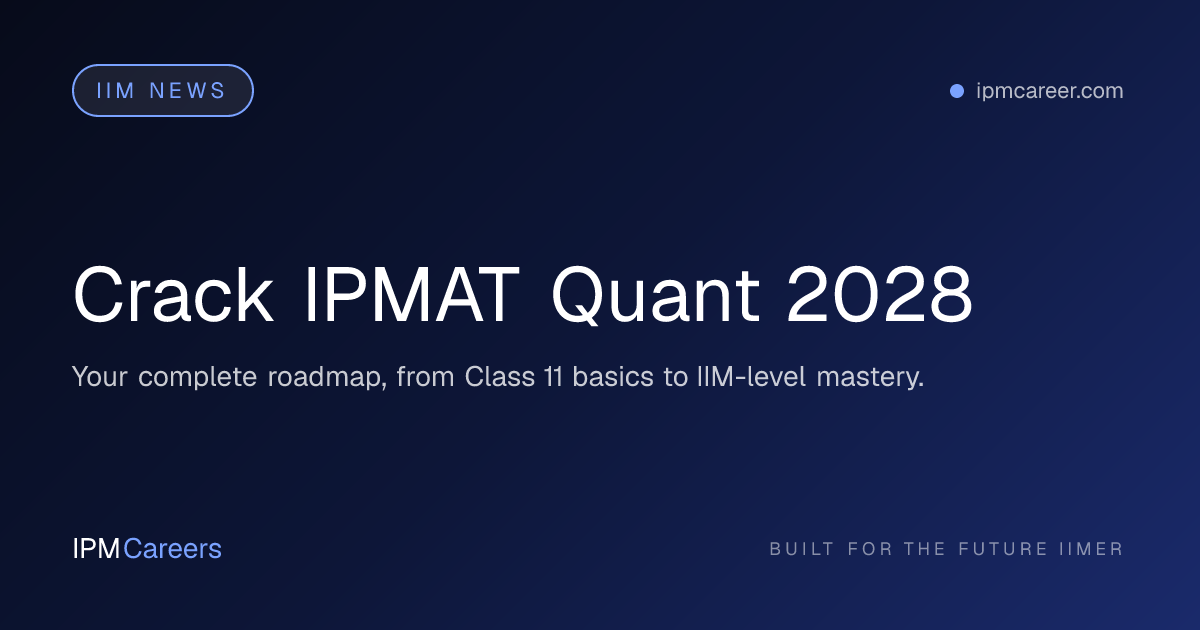 Crack IPMAT Quant 2028