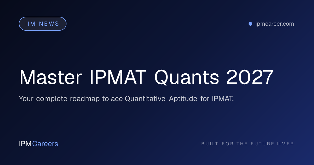 Master IPMAT Quants 2027