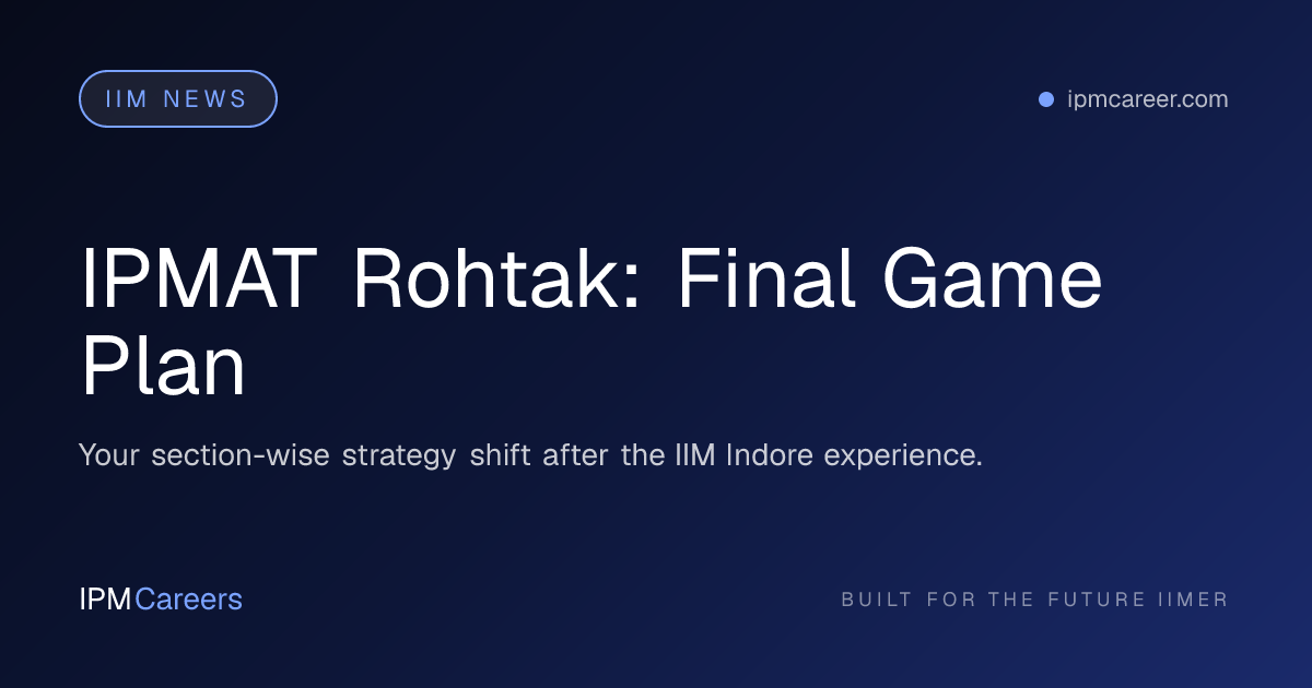 IPMAT Rohtak: Final Game Plan