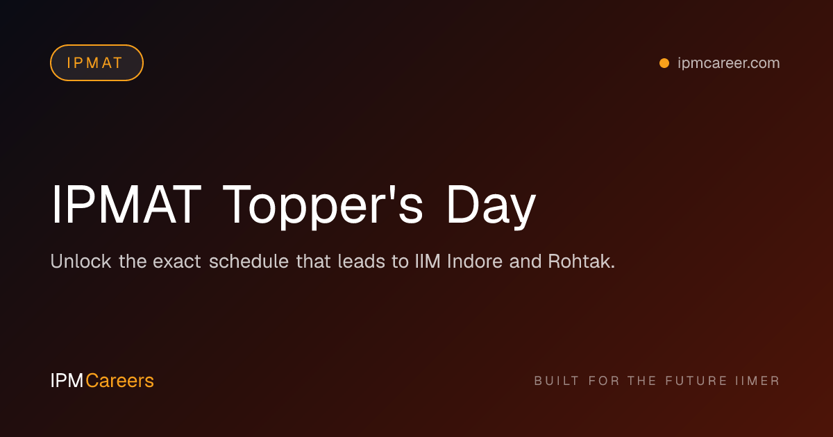 IPMAT Topper's Day