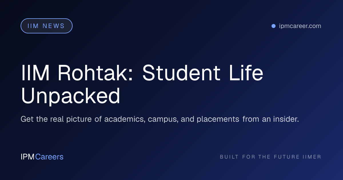 IIM Rohtak: Student Life Unpacked